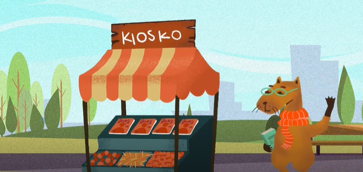 Carpincho juega a ser kioskero